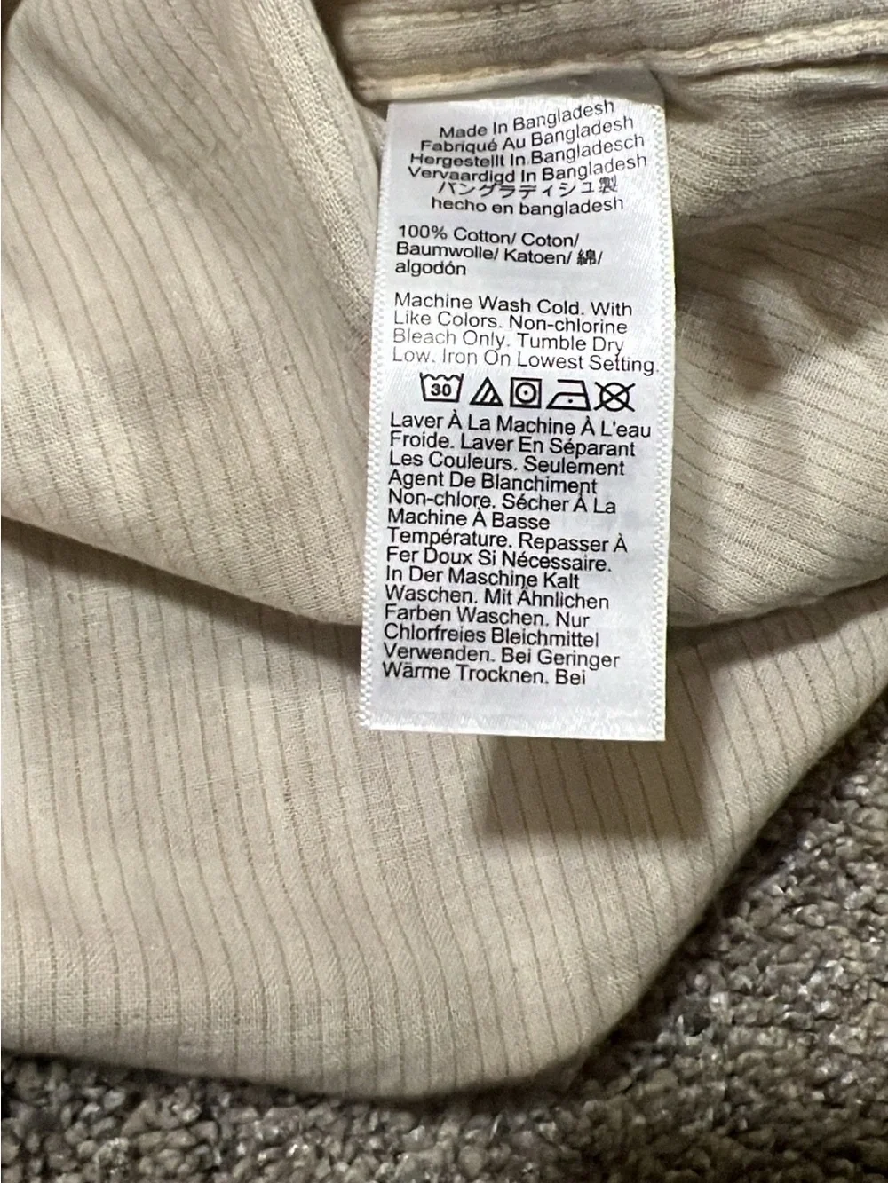 J. Crew Men's Tan and Cream Plaid Button-Down Shirt